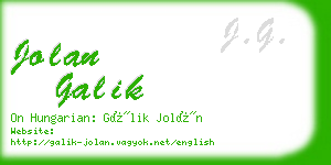 jolan galik business card